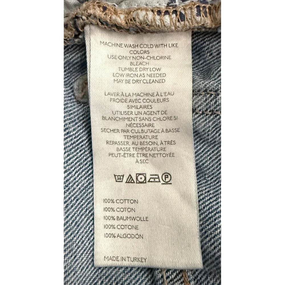 We The Free Women's Tinsley Baggy High Rise Straight Leg Jeans Blue Carpenter 28